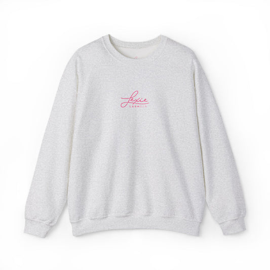 Kiss Me Dad Crewneck Sweatshirt — Cute Pink Script Graphic Pullover