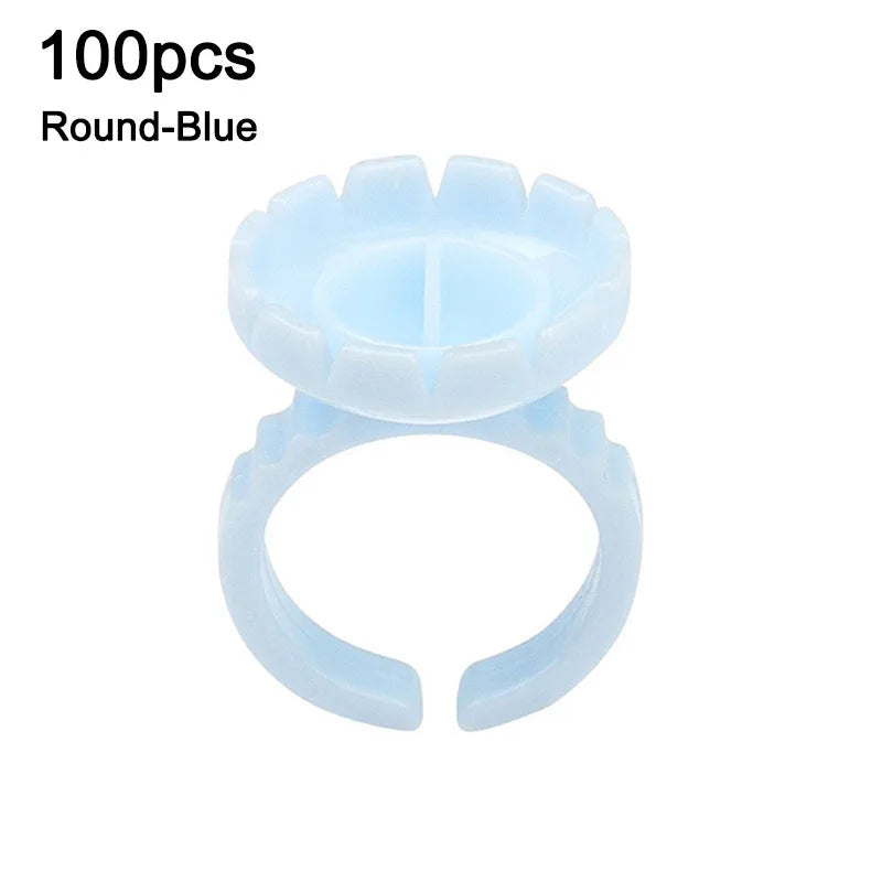 100Pcs Disposable Eyelash Glue Fan Cup Rings Holder Tattoo Pigment Container Lash Supplies Eyelash Extension Tools JJMGJ01