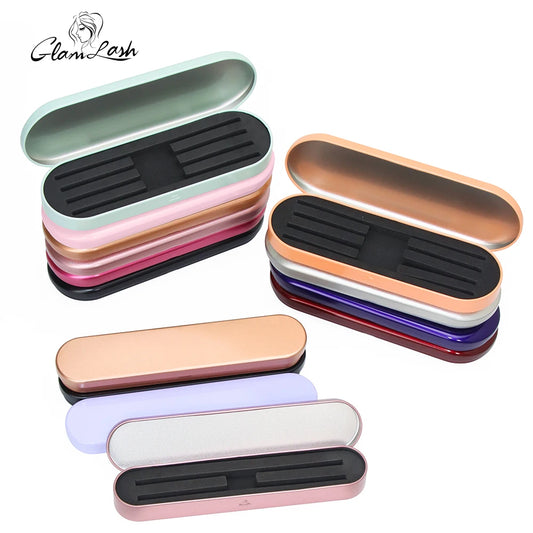Eyelash Tweezers Storage Box – Exquisite Tinplate Protective Case for Lash Extension & Makeup Tools
