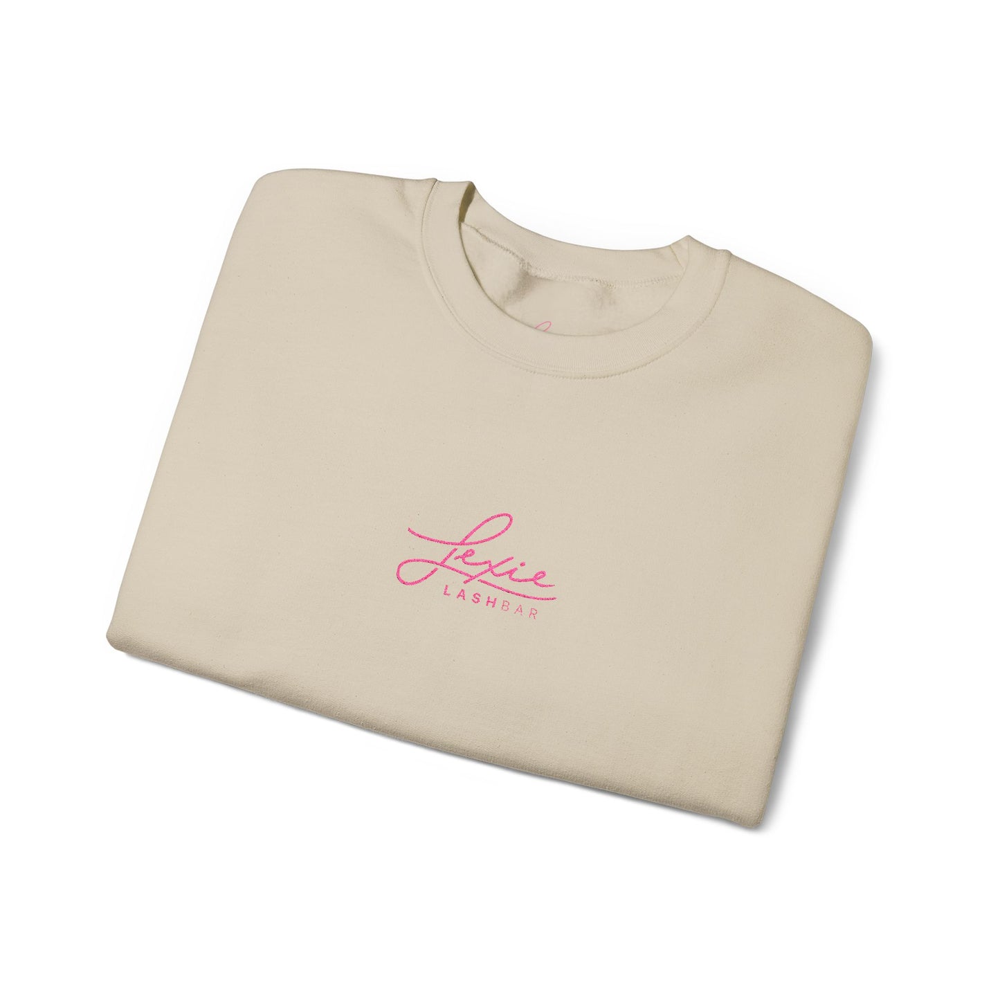 Lexie Logo Crewneck Sweatshirt — Cute Pink Script Graphic Pullover
