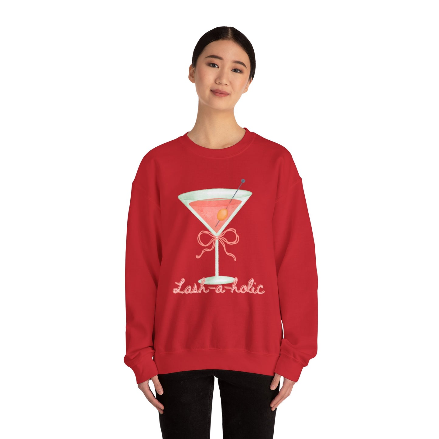 Cocktail Sweatshirt – 'Lash-a-holic' - Graphic Crewneck