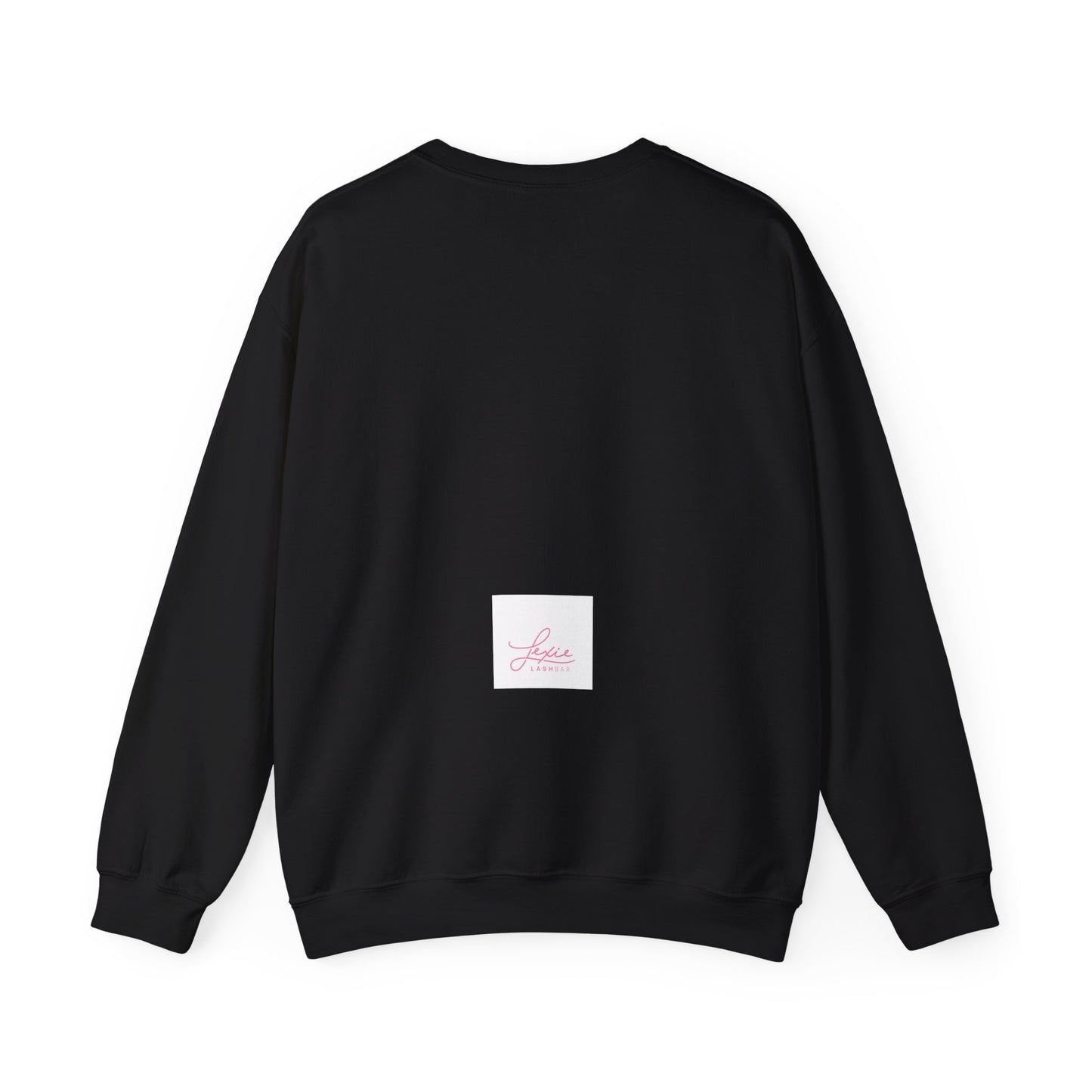 Crewneck Sweatshirt — 'Lashes by Lexie, Bills by Husband' Pink Graphic Crewneck