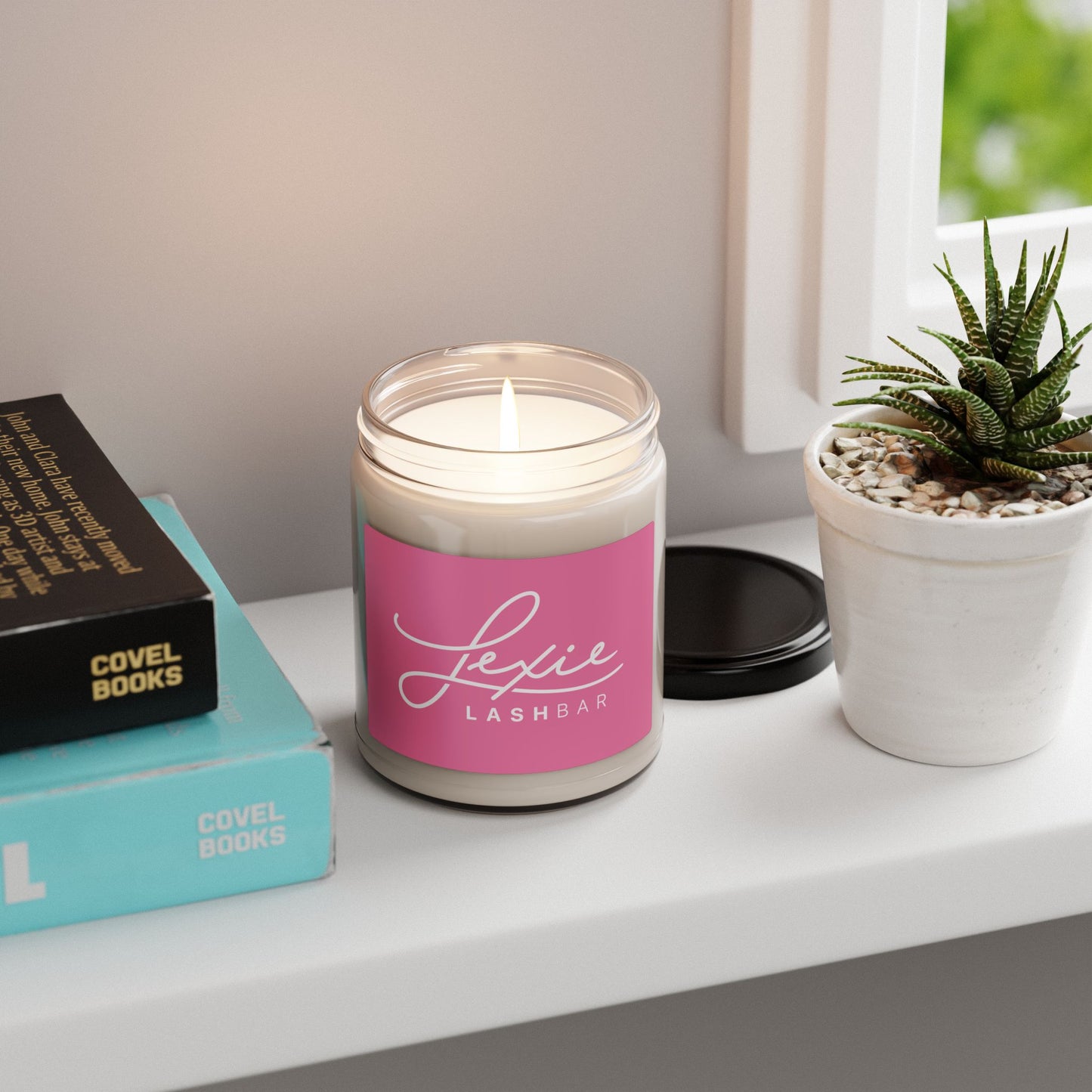 Lexie Logo Scented Soy Candle — 9oz Pink Logo Candle