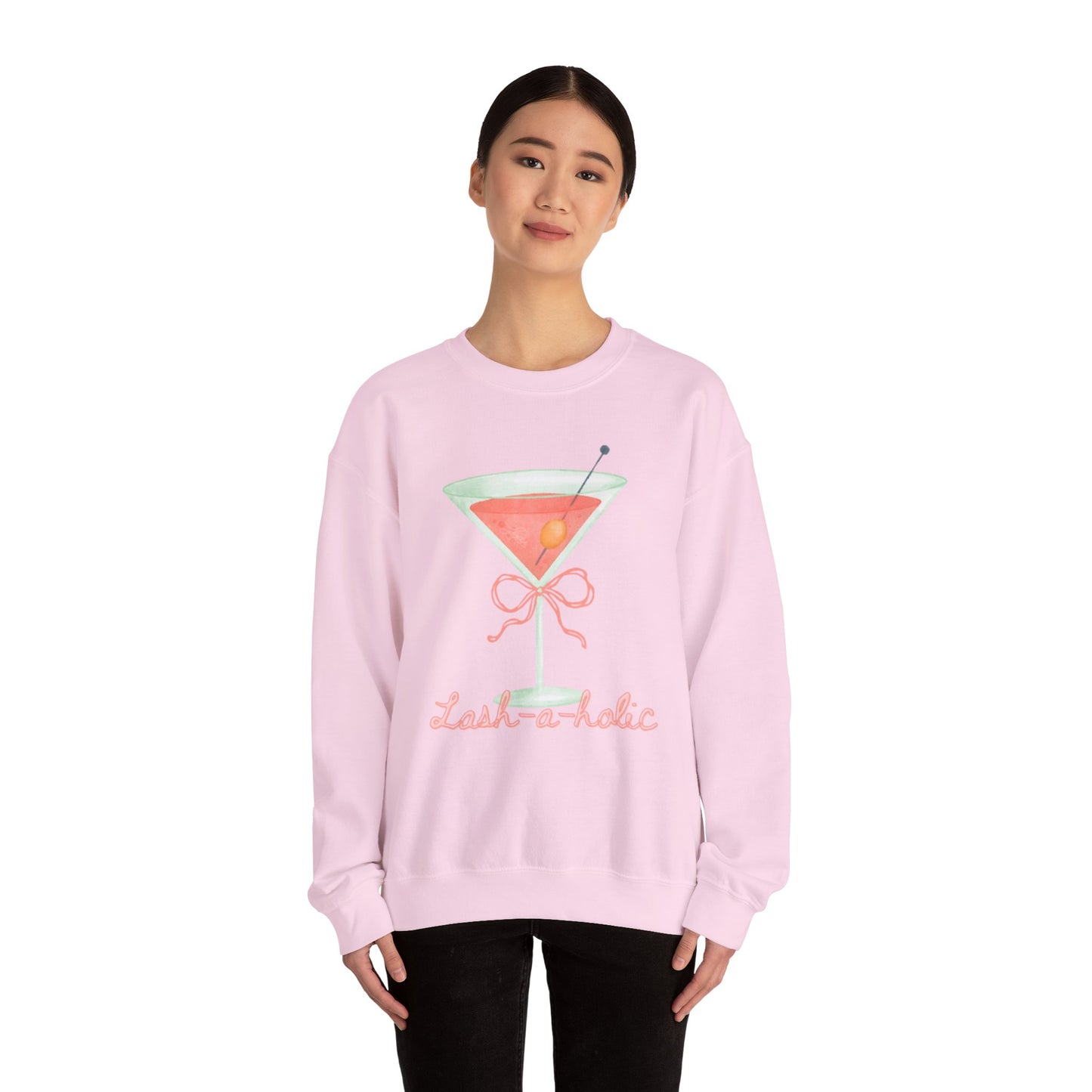 Cocktail Sweatshirt – 'Lash-a-holic' - Graphic Crewneck