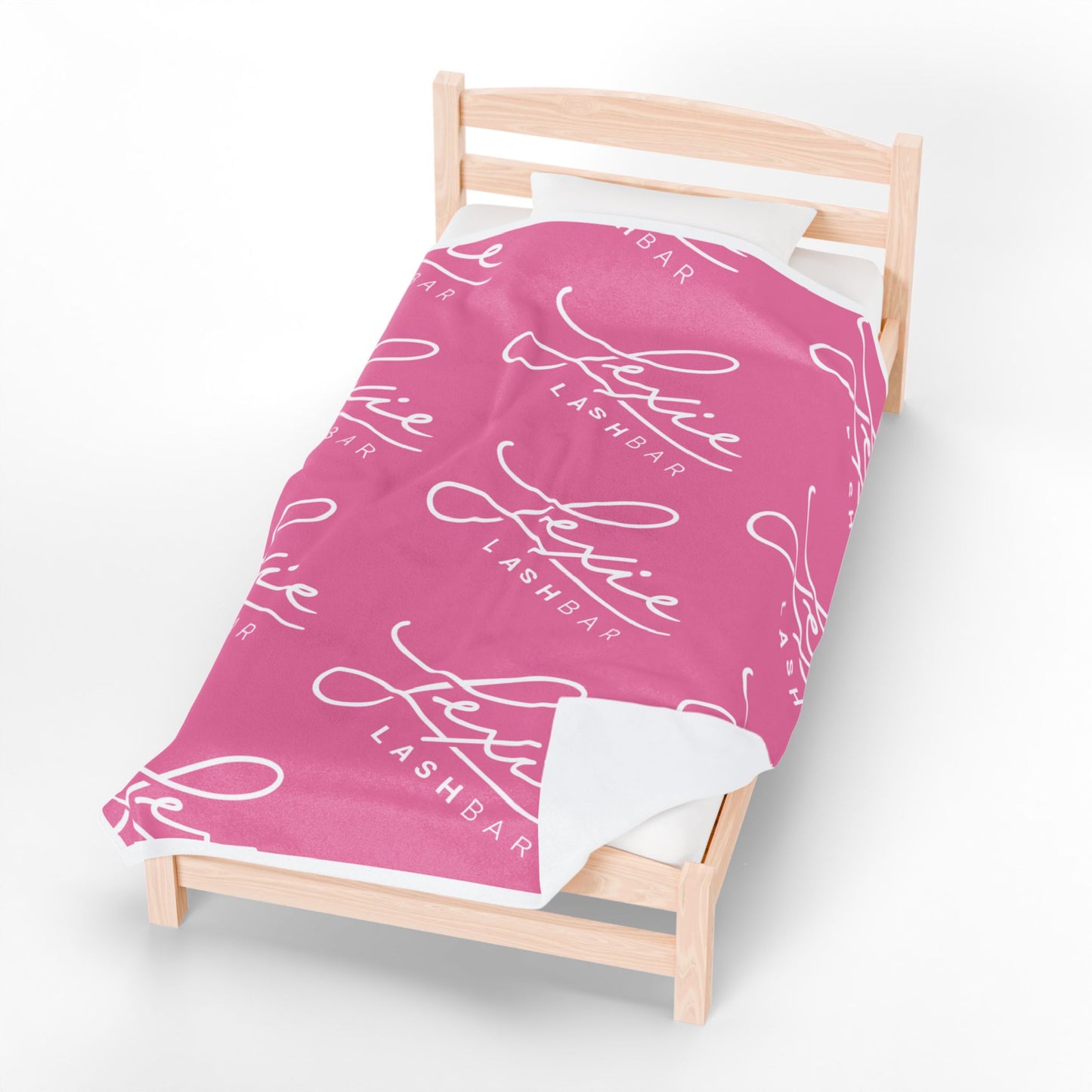 Plush Blanket — Pink Lexie Logo Velveteen Throw