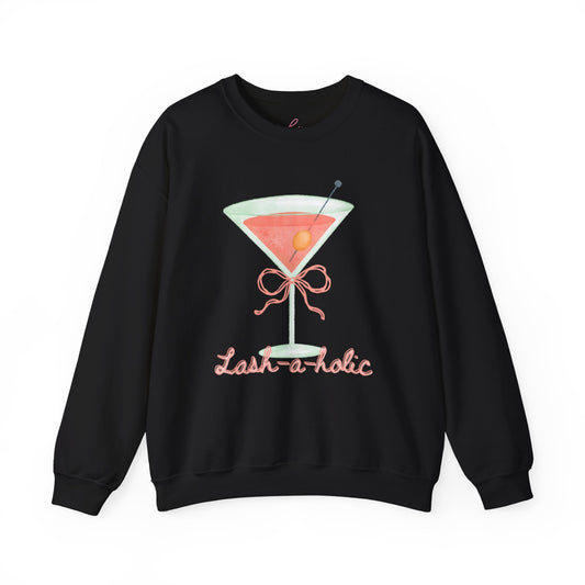 Cocktail Sweatshirt – 'Lash-a-holic' - Graphic Crewneck