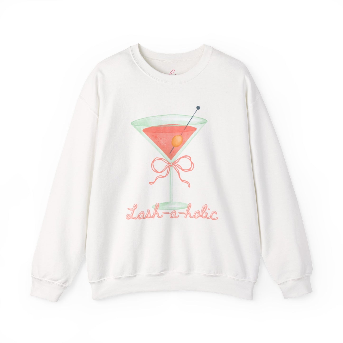 Cocktail Sweatshirt – 'Lash-a-holic' - Graphic Crewneck