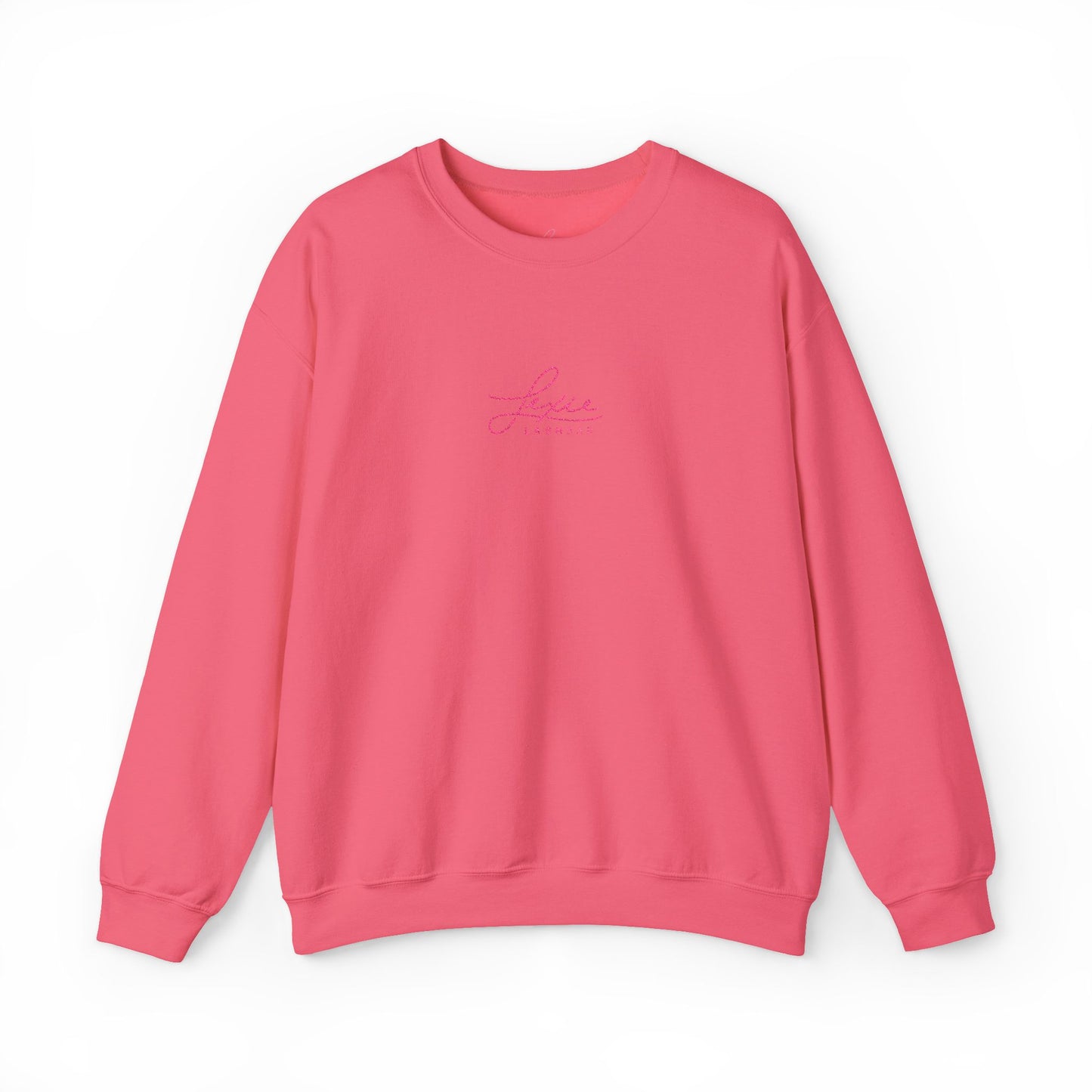 Lexie Logo Crewneck Sweatshirt — Cute Pink Script Graphic Pullover