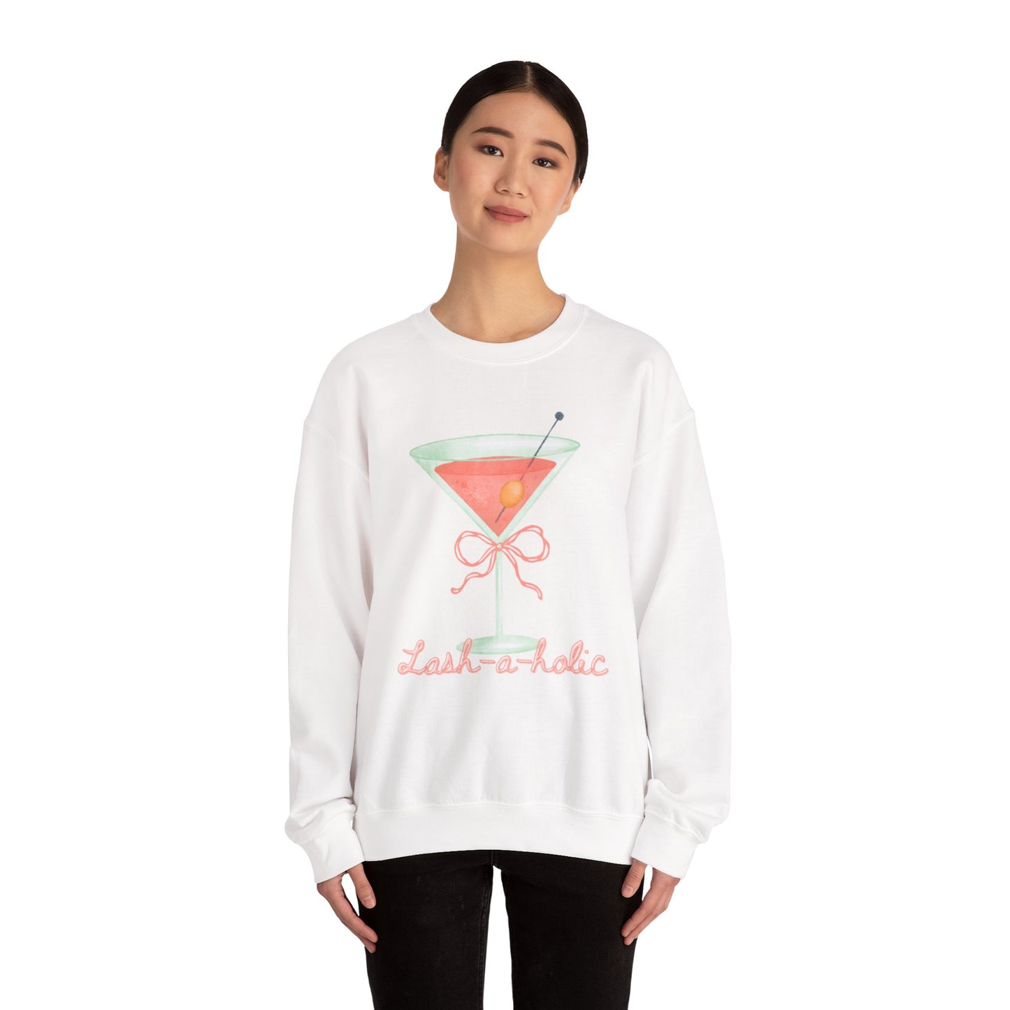 Cocktail Sweatshirt – 'Lash-a-holic' - Graphic Crewneck