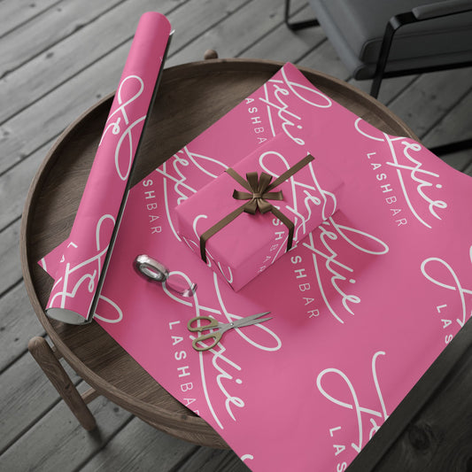 Personalized Pink Logo Wrapping Paper — Custom Name Script Gift Wrap Roll