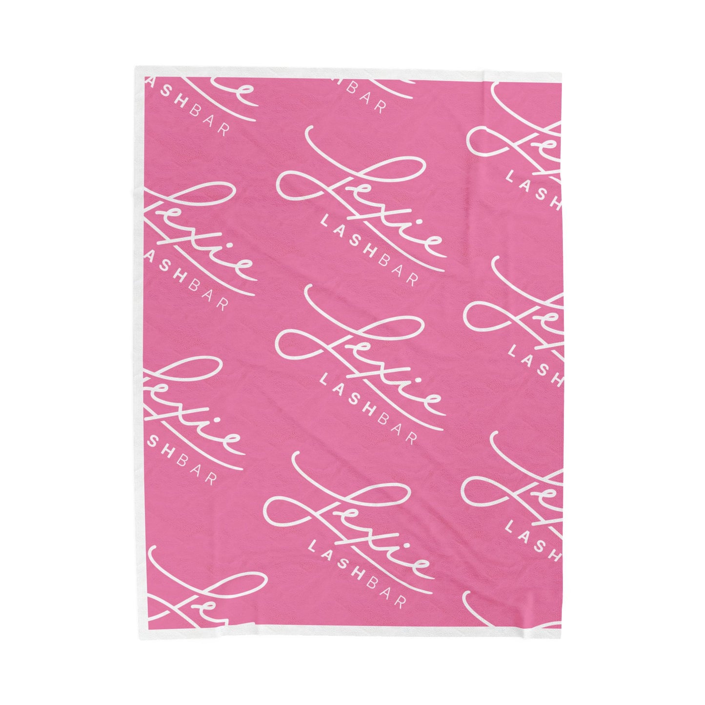 Plush Blanket — Pink Lexie Logo Velveteen Throw