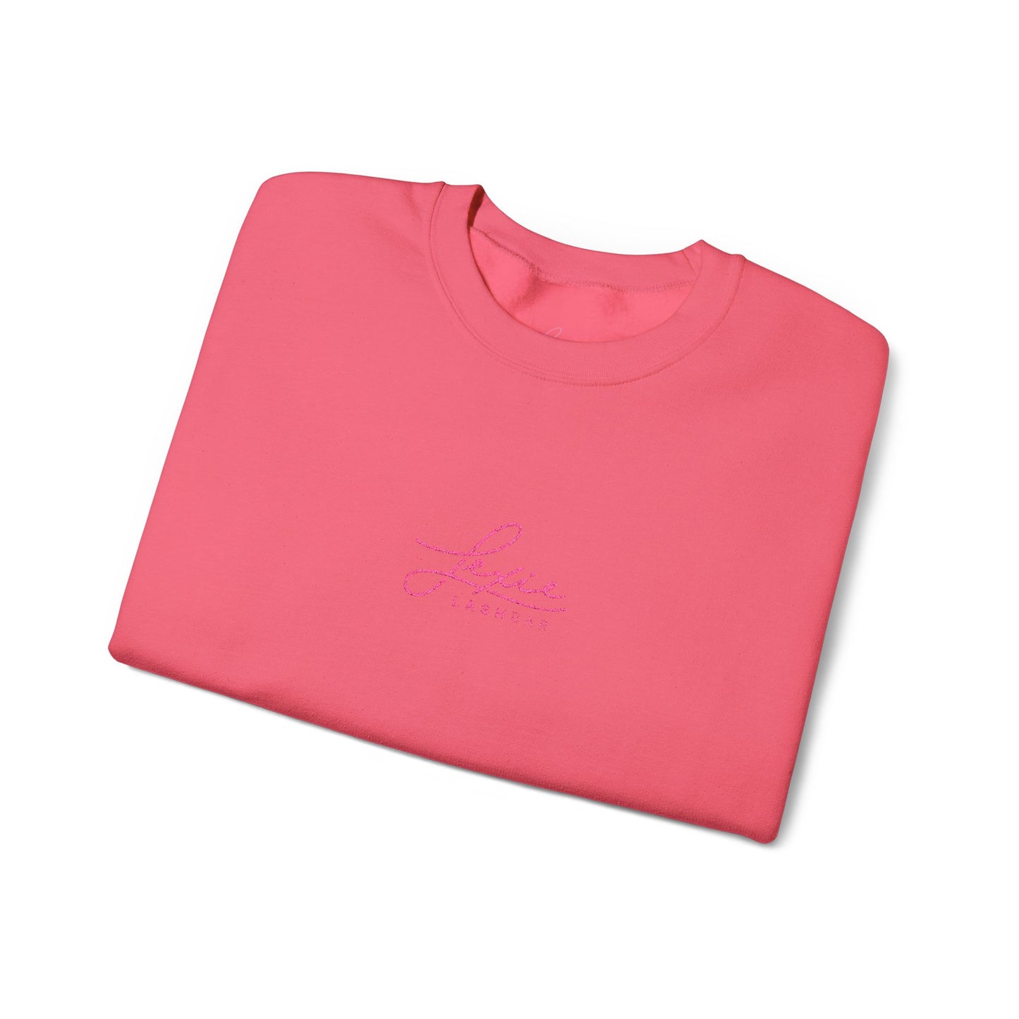 Lexie Logo Crewneck Sweatshirt — Cute Pink Script Graphic Pullover