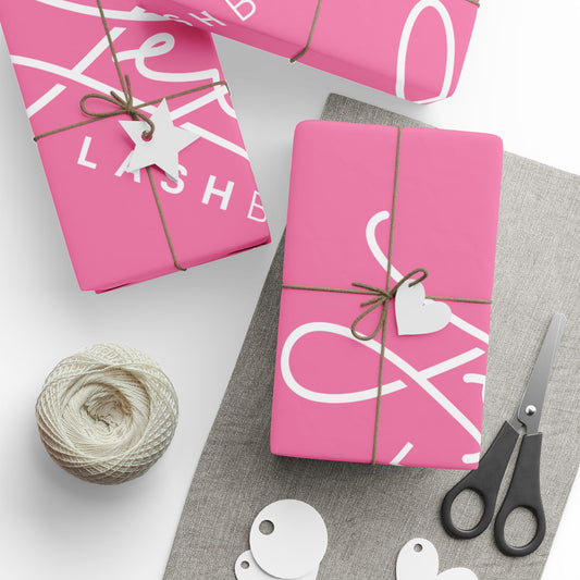 Personalized Pink Logo Wrapping Paper — Custom Name Script Gift Wrap Roll