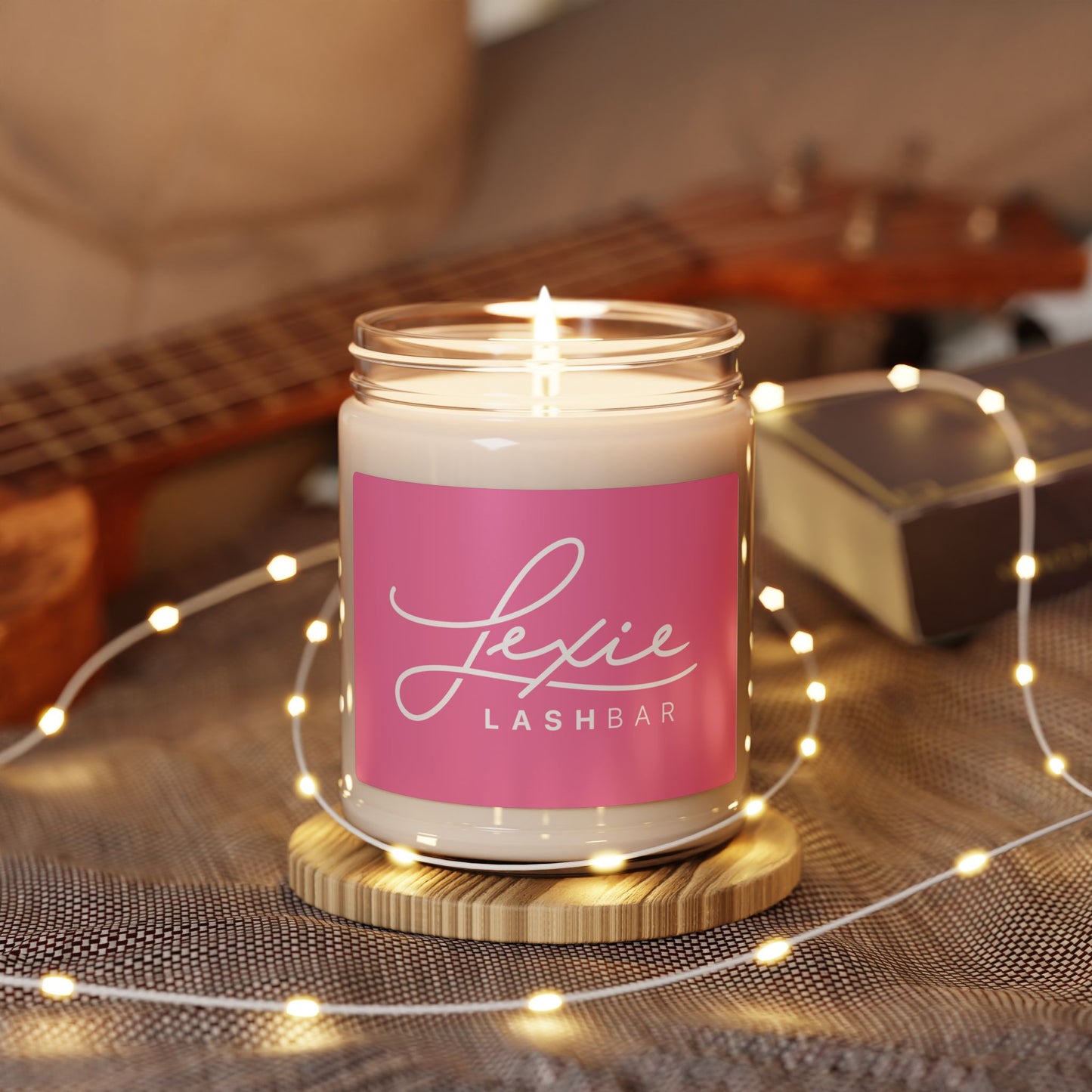 Lexie Logo Scented Soy Candle — 9oz Pink Logo Candle