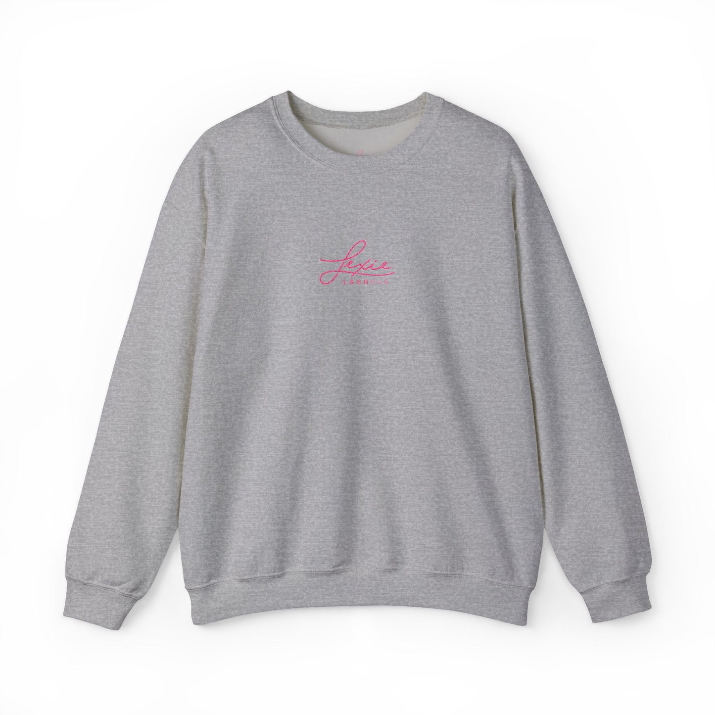 Lexie Logo Crewneck Sweatshirt — Cute Pink Script Graphic Pullover