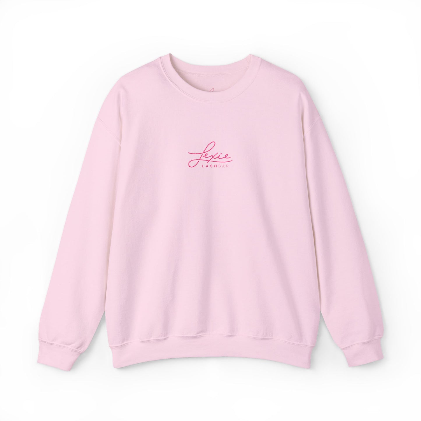 Lexie Logo Crewneck Sweatshirt — Cute Pink Script Graphic Pullover