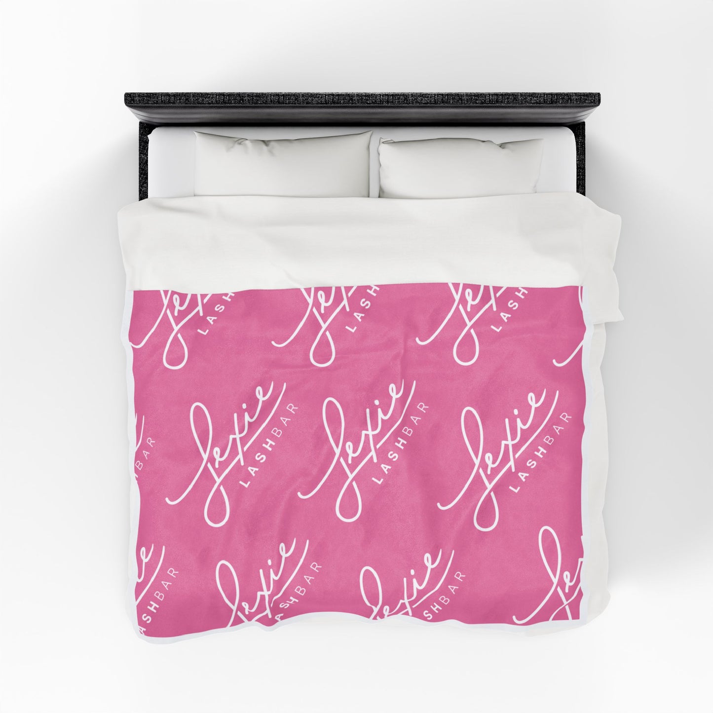 Plush Blanket — Pink Lexie Logo Velveteen Throw