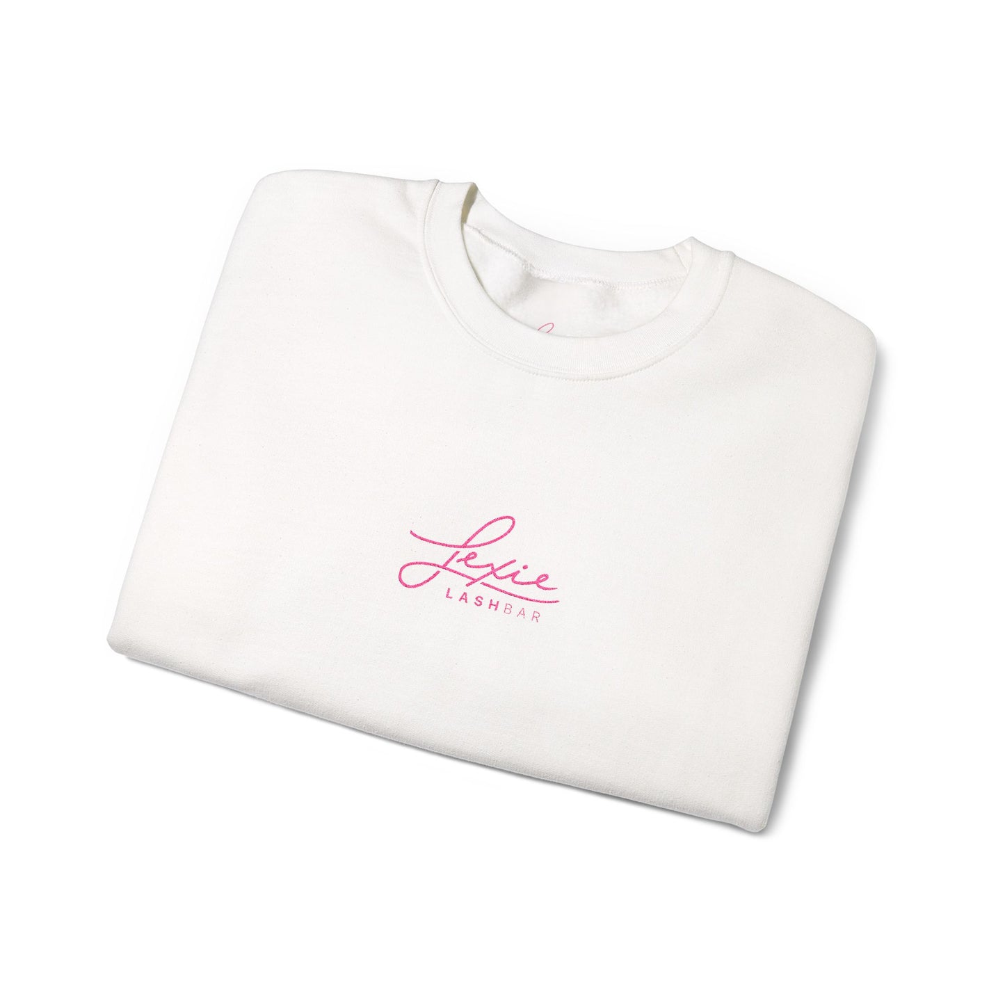 Lexie Logo Crewneck Sweatshirt — Cute Pink Script Graphic Pullover