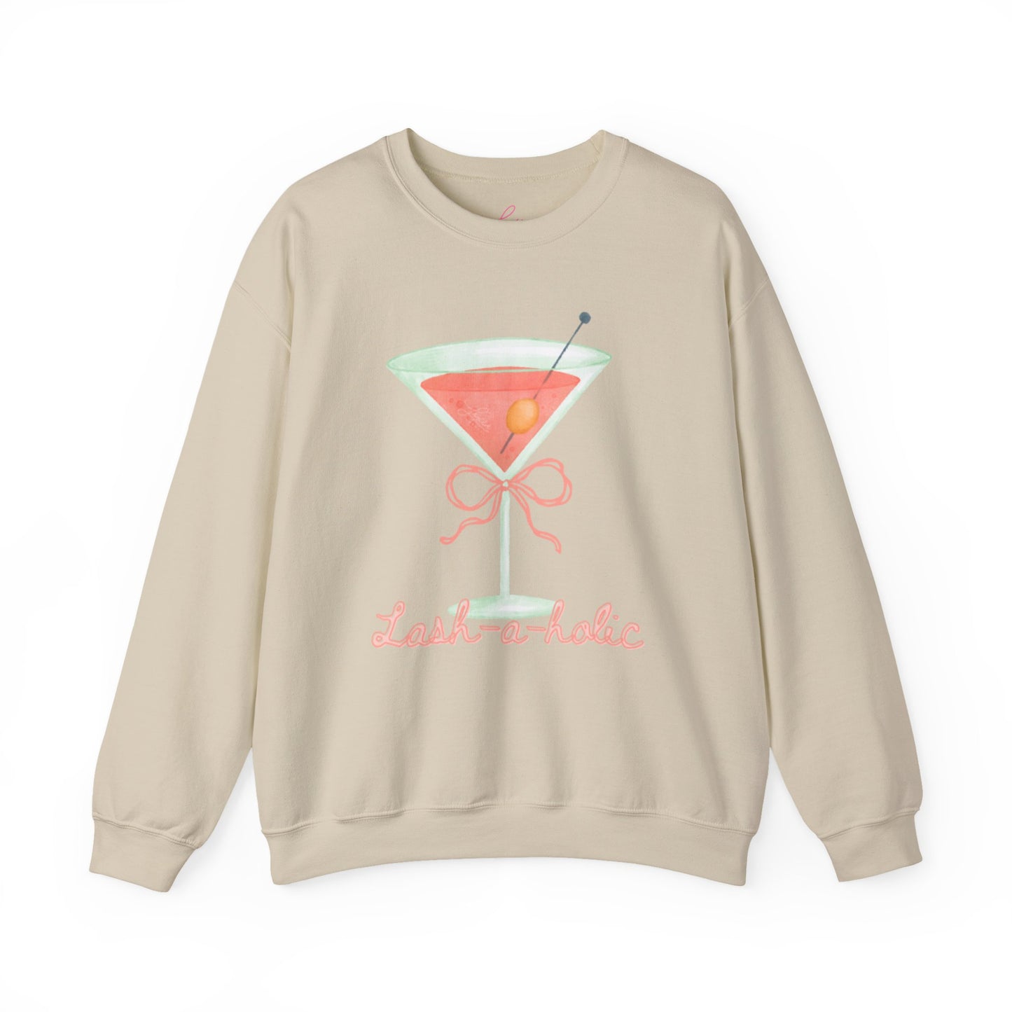 Cocktail Sweatshirt – 'Lash-a-holic' - Graphic Crewneck