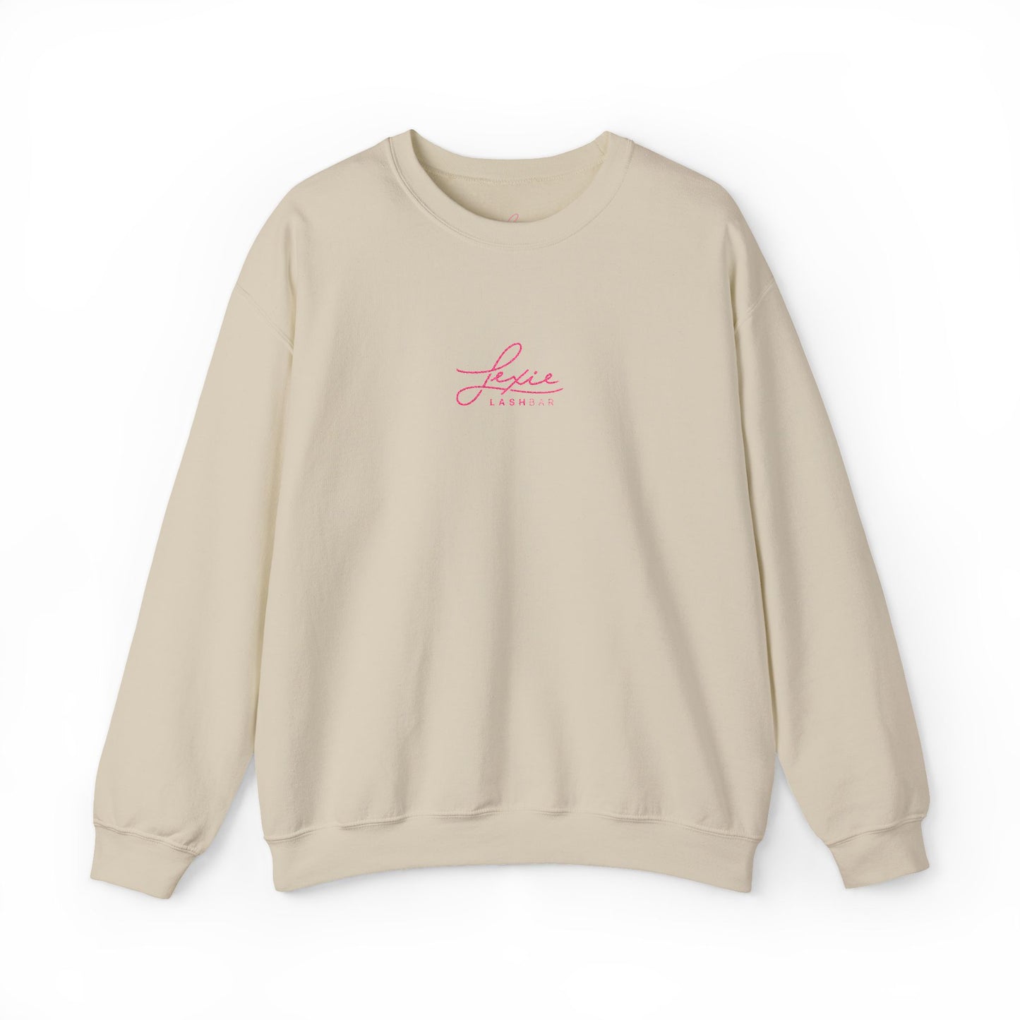 Lexie Logo Crewneck Sweatshirt — Cute Pink Script Graphic Pullover