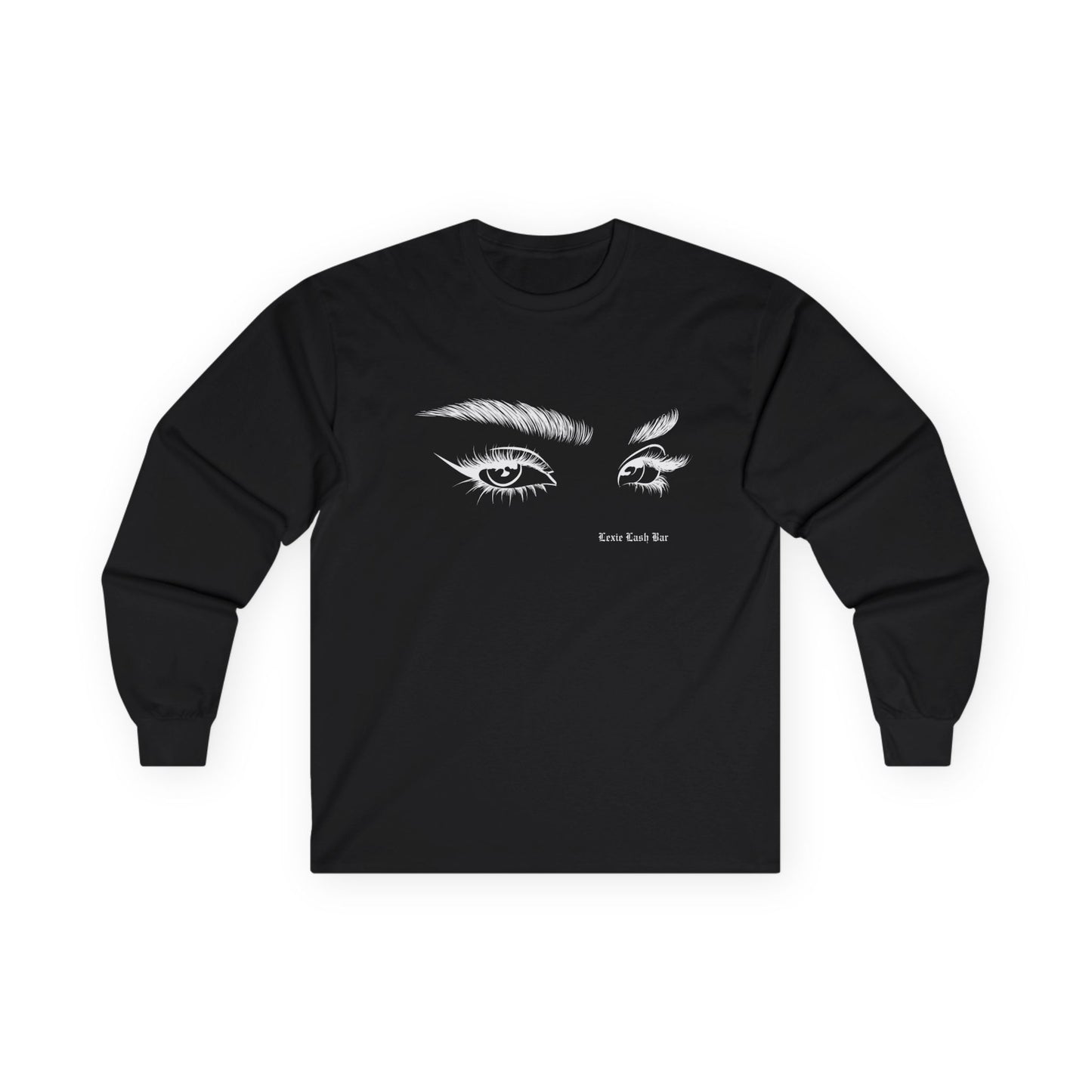Long Sleeve Tee — 'Lashes Are One Hell Of A Drug' Graphic Eyelash Top