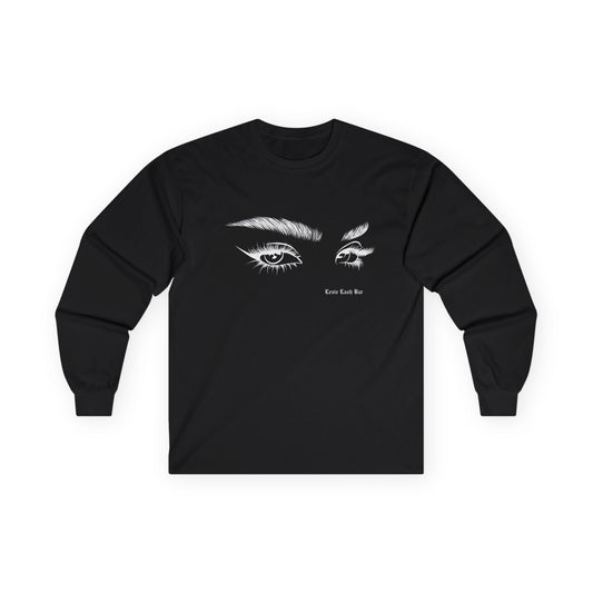 Long Sleeve Tee — 'Lashes Are One Hell Of A Drug' Graphic Eyelash Top