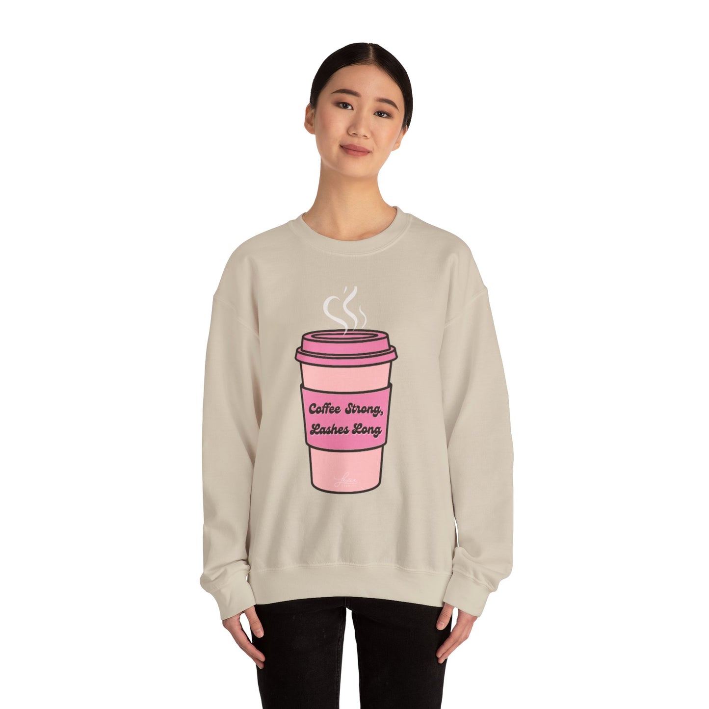 "Coffee Strong, Lashes Long" Sweatshirt