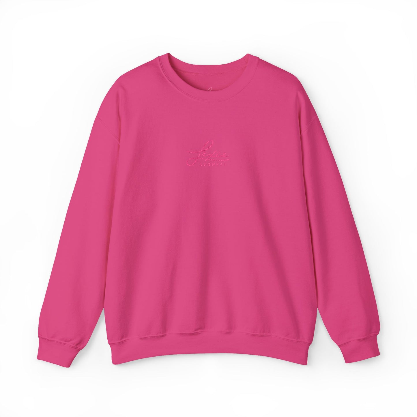 Lexie Logo Crewneck Sweatshirt — Cute Pink Script Graphic Pullover
