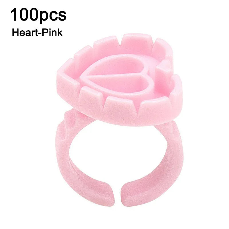100Pcs Disposable Eyelash Glue Fan Cup Rings Holder Tattoo Pigment Container Lash Supplies Eyelash Extension Tools JJMGJ01