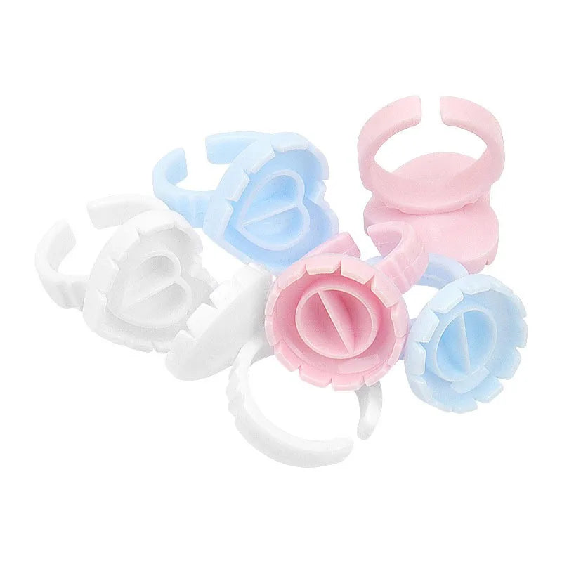 100Pcs Disposable Eyelash Glue Fan Cup Rings Holder Tattoo Pigment Container Lash Supplies Eyelash Extension Tools JJMGJ01