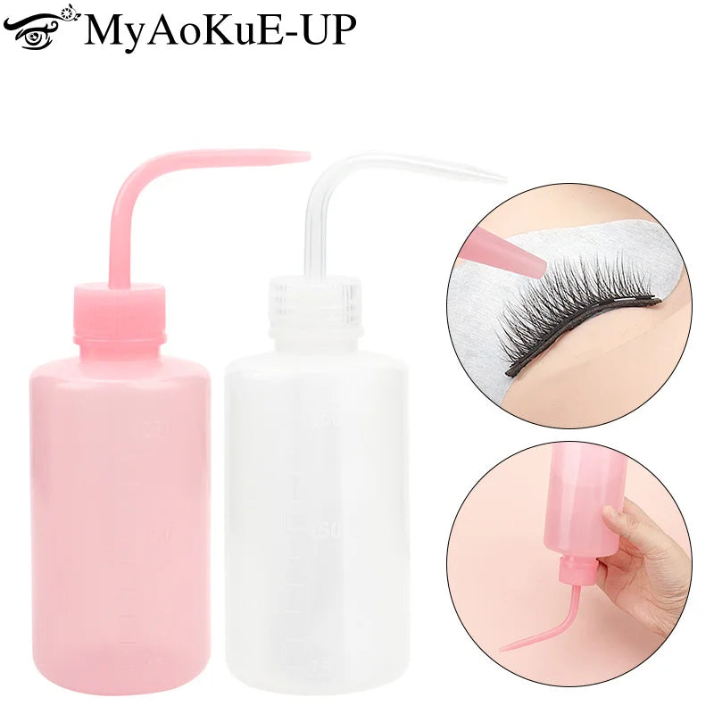 250/500ml Eyelash Clean Washing Bottle Curved Spout Blow Wash Makeup Remover Bottle Eyebrow Lifting Tool Lash Extension Supplies