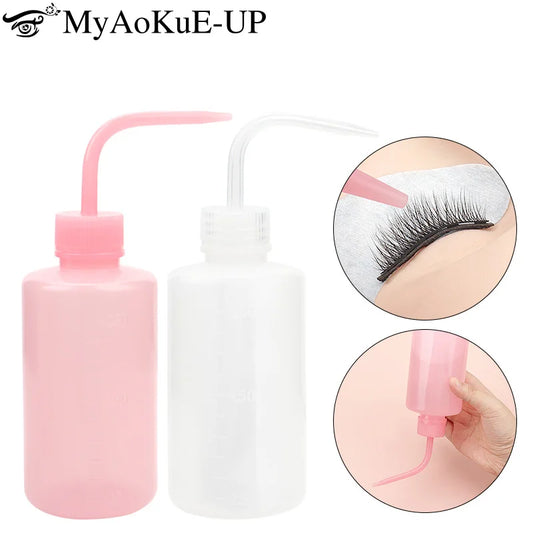 250/500ml Eyelash Clean Washing Bottle Curved Spout Blow Wash Makeup Remover Bottle Eyebrow Lifting Tool Lash Extension Supplies