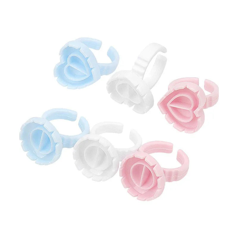 100Pcs Disposable Eyelash Glue Fan Cup Rings Holder Tattoo Pigment Container Lash Supplies Eyelash Extension Tools JJMGJ01