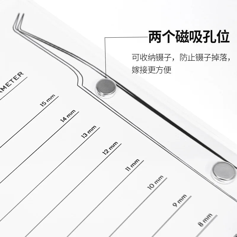 Professional Acrylic Lash Holder with Magnetic Suction – False Lash Tray & Lash Scale Plate
