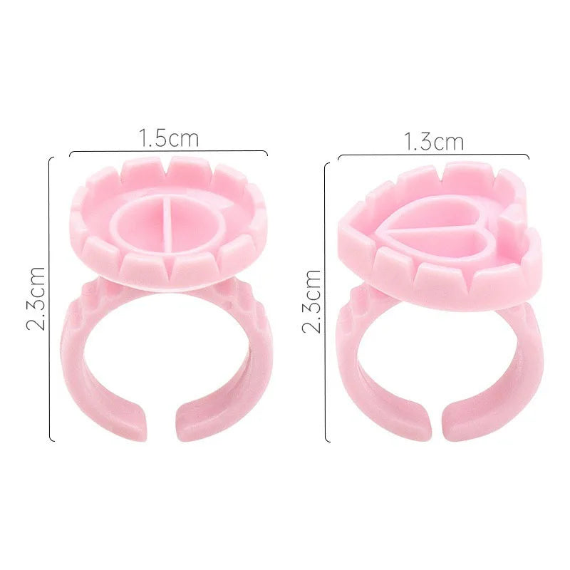 100Pcs Disposable Eyelash Glue Fan Cup Rings Holder Tattoo Pigment Container Lash Supplies Eyelash Extension Tools JJMGJ01