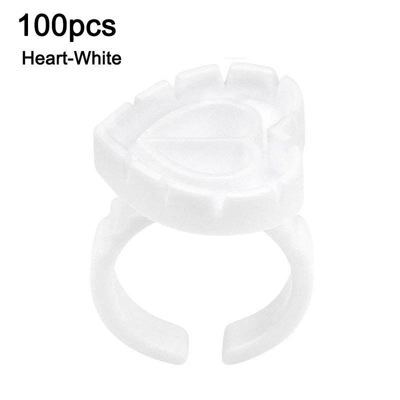 100Pcs Disposable Eyelash Glue Fan Cup Rings Holder Tattoo Pigment Container Lash Supplies Eyelash Extension Tools JJMGJ01