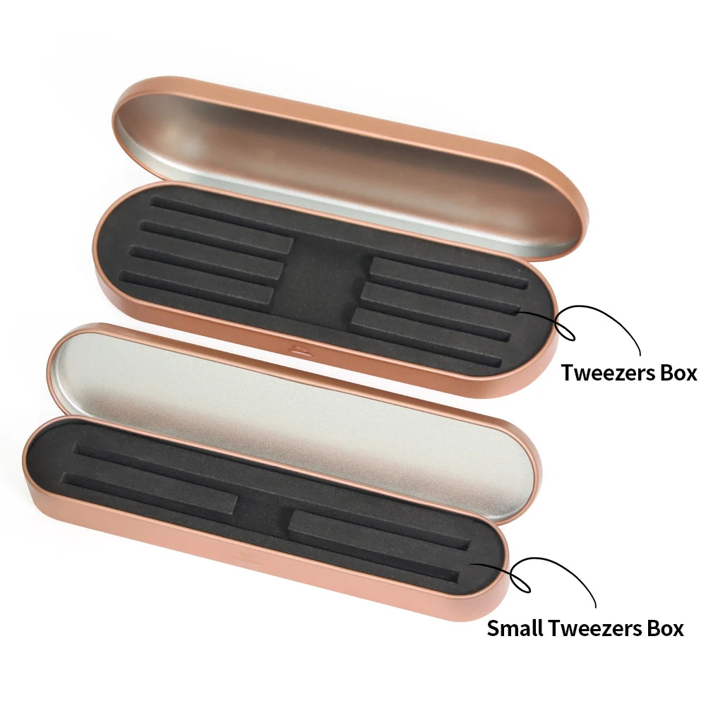Eyelash Tweezers Storage Box – Exquisite Tinplate Protective Case for Lash Extension & Makeup Tools
