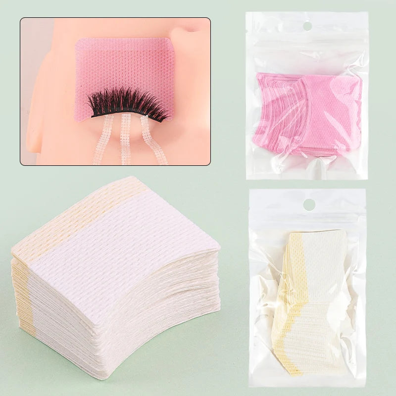 40pcs Eyelash Extension Remover Cotton Pad Lash Lifting Glue Bottle Mouth Prevent Clogging Wipes Paper Clean Napkin Makeup Tools
