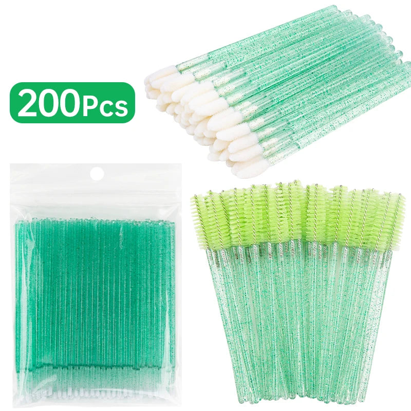 All-in-One 200pcs Lash & Beauty Tool Kit – Disposable Lash Spoolies, Micro Brushes, Cotton Swabs, Mascara & Lip Applicators