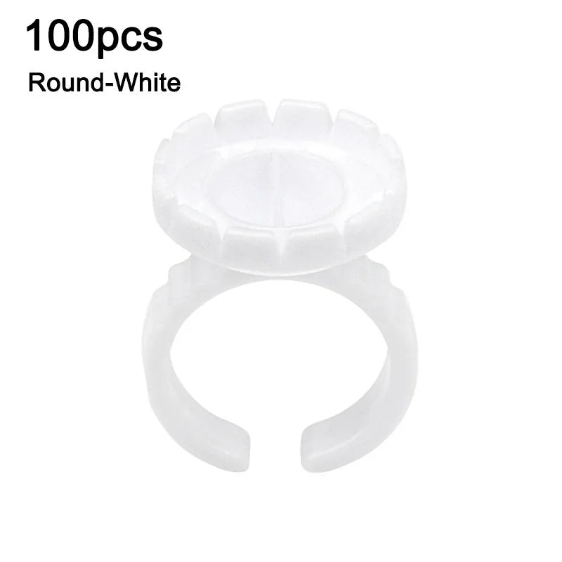 100Pcs Disposable Eyelash Glue Fan Cup Rings Holder Tattoo Pigment Container Lash Supplies Eyelash Extension Tools JJMGJ01