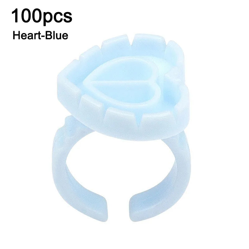 100Pcs Disposable Eyelash Glue Fan Cup Rings Holder Tattoo Pigment Container Lash Supplies Eyelash Extension Tools JJMGJ01