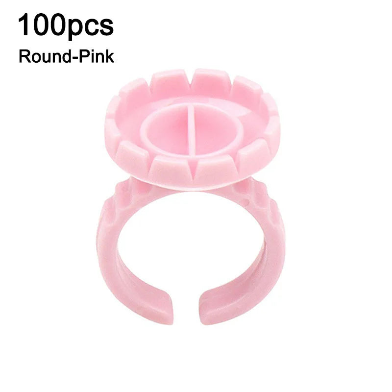 100Pcs Disposable Eyelash Glue Fan Cup Rings Holder Tattoo Pigment Container Lash Supplies Eyelash Extension Tools JJMGJ01