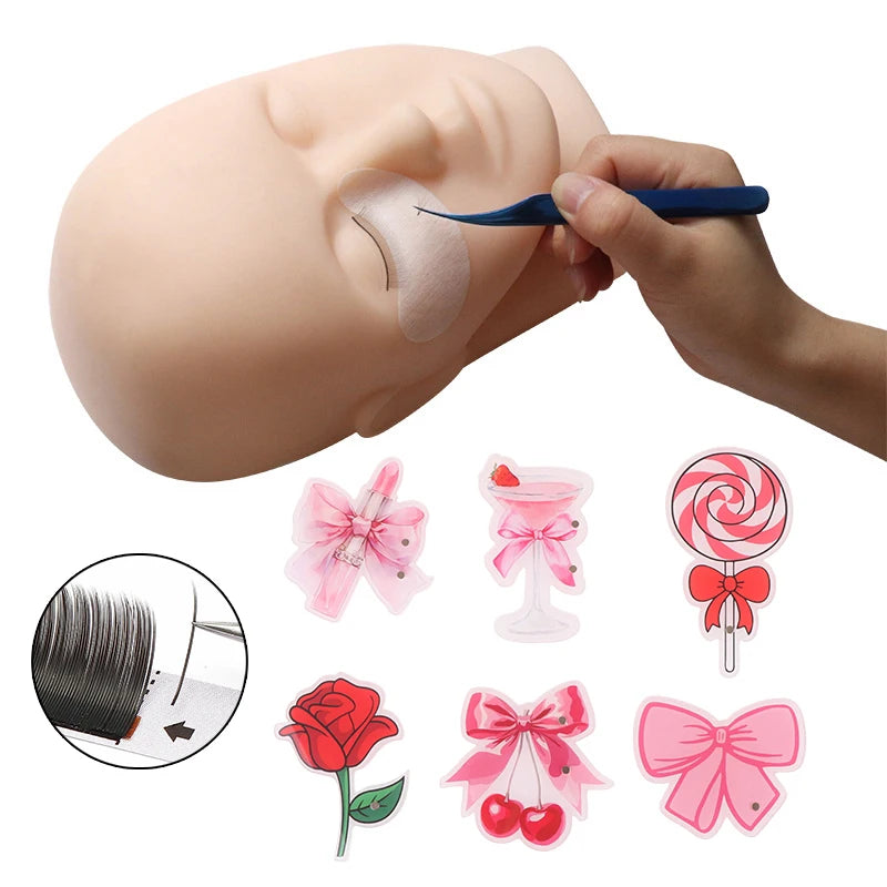 Magnetic Suction Lash Display Board in Pink Acrylic – False Eyelash Palette & Rose Lipstick Holder